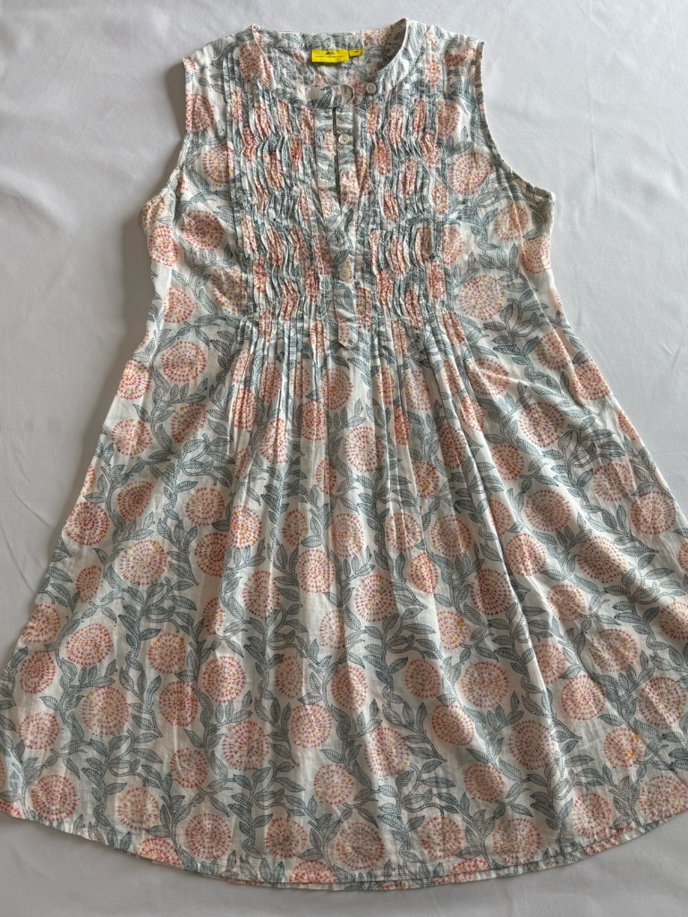 Roberta Roller Rabbit Sleeveless Mini Dress in Peach & teal Floral